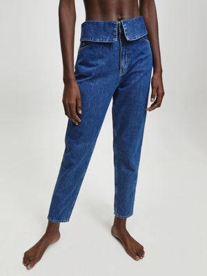 dark blue mum jeans