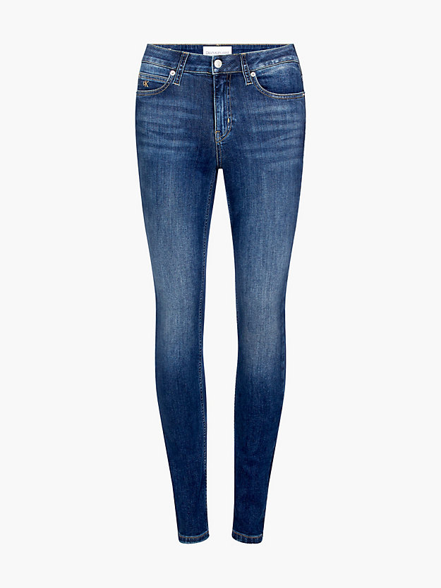 zz001 mid blue mid rise skinny jeans für damen - calvin klein jeans