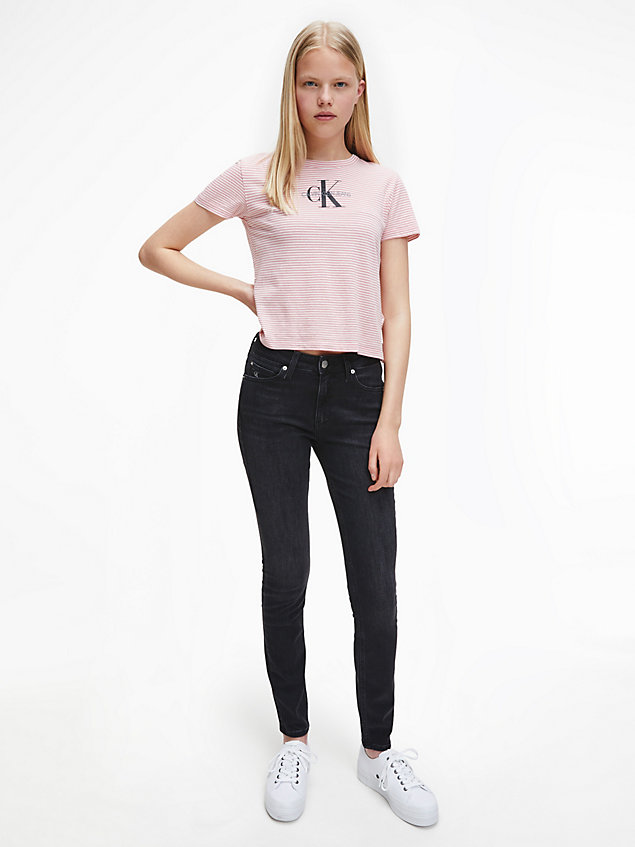 black mid rise skinny jeans voor dames - calvin klein jeans