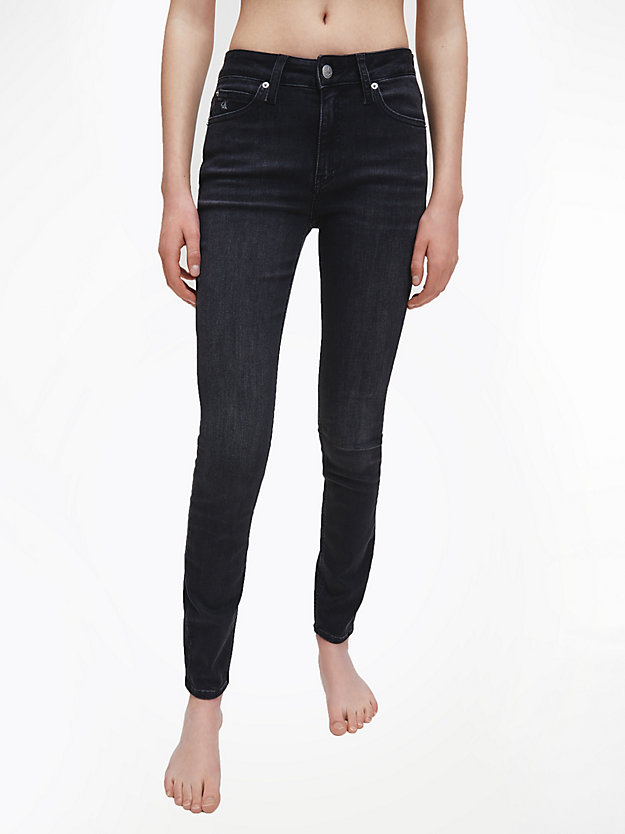 ZZ002 WASHED BLACK Mid Rise Skinny jean for femmes CALVIN KLEIN JEANS