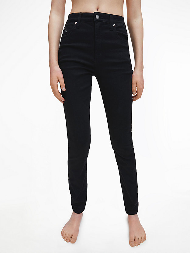 jeans skinny de tiro alto zz003 black de mujer calvin klein jeans