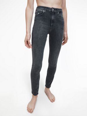 grey high waisted skinny jeans