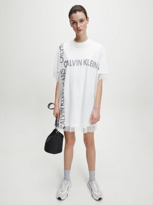 calvin klein logo t shirt dress