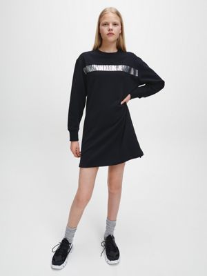 calvin klein logo sweatshirt dress