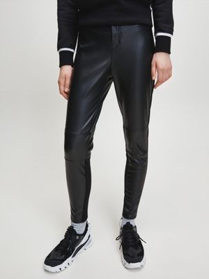 calvin klein leather leggings