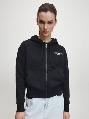  back logo zip up hoodie for women calvin klein jeans