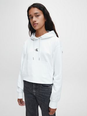 grey calvin klein hoodie women's