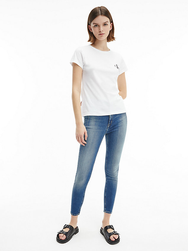 white 2er-pack slim fit baumwoll-t-shirt für damen - calvin klein jeans