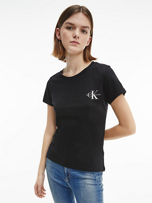 CK BLACK/BRIGHT WHITE Lot de 2 t-shirts slim en coton for femmes CALVIN KLEIN JEANS
