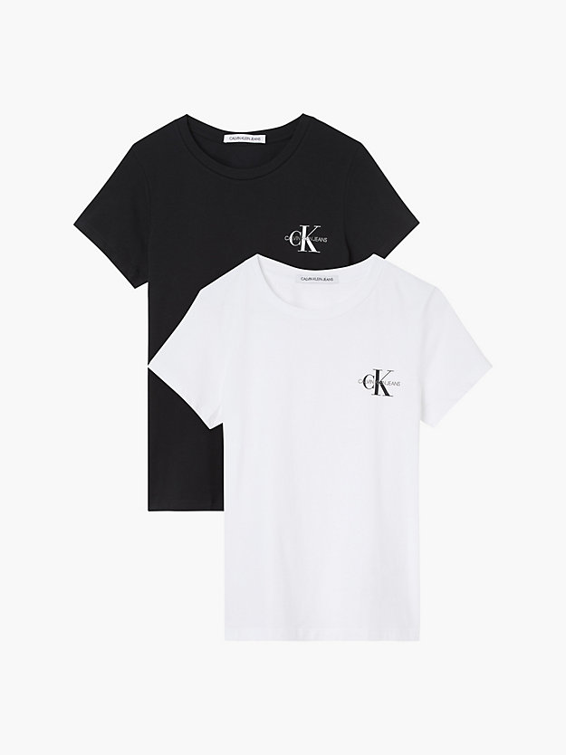CK BLACK/BRIGHT WHITE 2 Pack Slim Cotton T-shirts for women CALVIN KLEIN JEANS