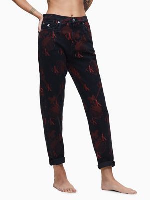 calvin klein print jeans