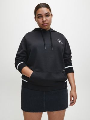  plus size organic cotton logo hoodie for women calvin klein jeans