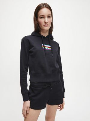  organic cotton rainbow logo hoodie for women calvin klein jeans