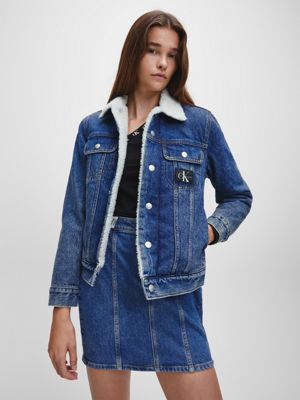 faux sherpa denim jacket