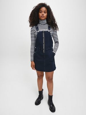 calvin klein denim dress zipper