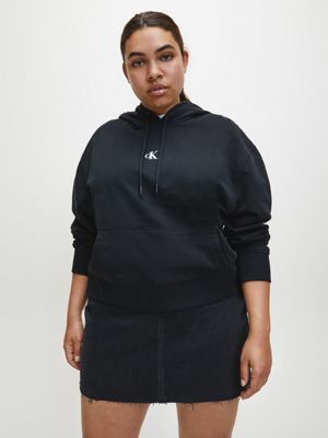  plus size back logo hoodie for women calvin klein jeans