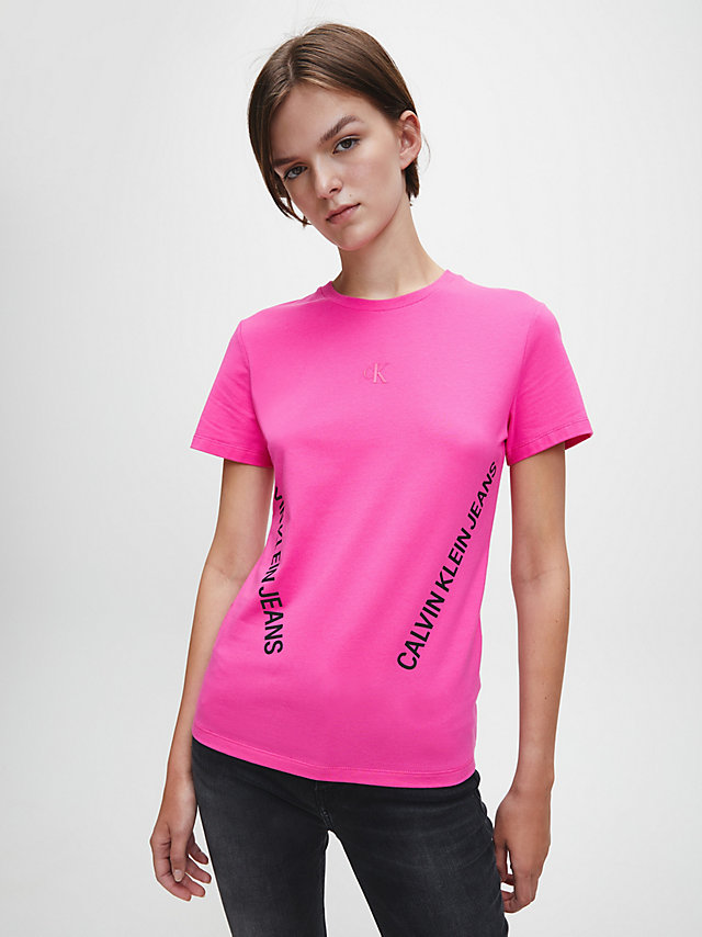 Party Pink T-Shirt En Jersey Élastique Avec Logo undefined femmes Calvin Klein