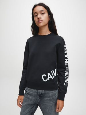  stretch fleece logo sweatshirt for women calvin klein jeans