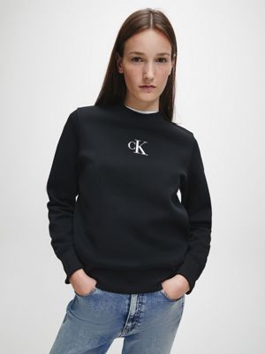  relaxed silver logo sweatshirt for women calvin klein jeans