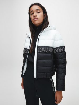 calvin klein hooded puffer jacket