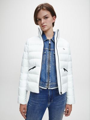 calvin klein logo puffer jacket