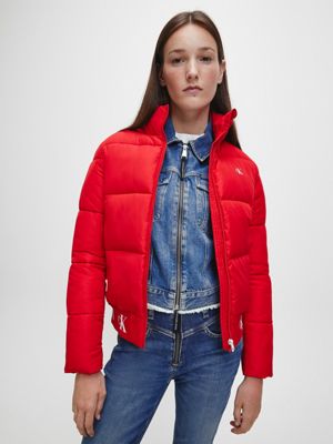 red calvin klein jacket