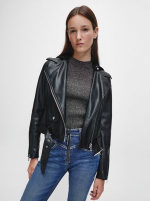 leather jacket calvin klein womens