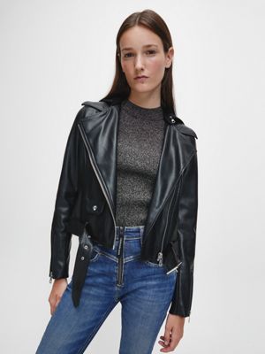 calvin klein jeans leather jacket