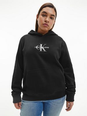  plus size glitter logo hoodie for women calvin klein jeans