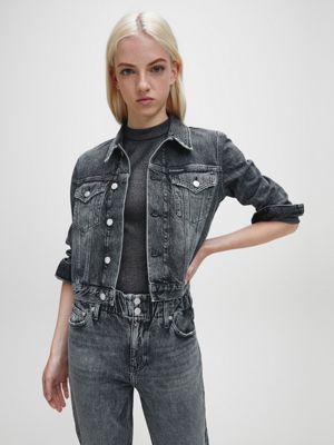 calvin klein cropped denim jacket