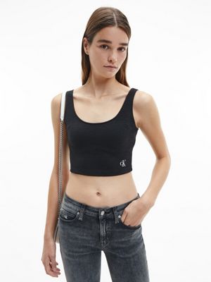 Crop Top Aus Stretch Ripp Calvin Klein J20j215703beh