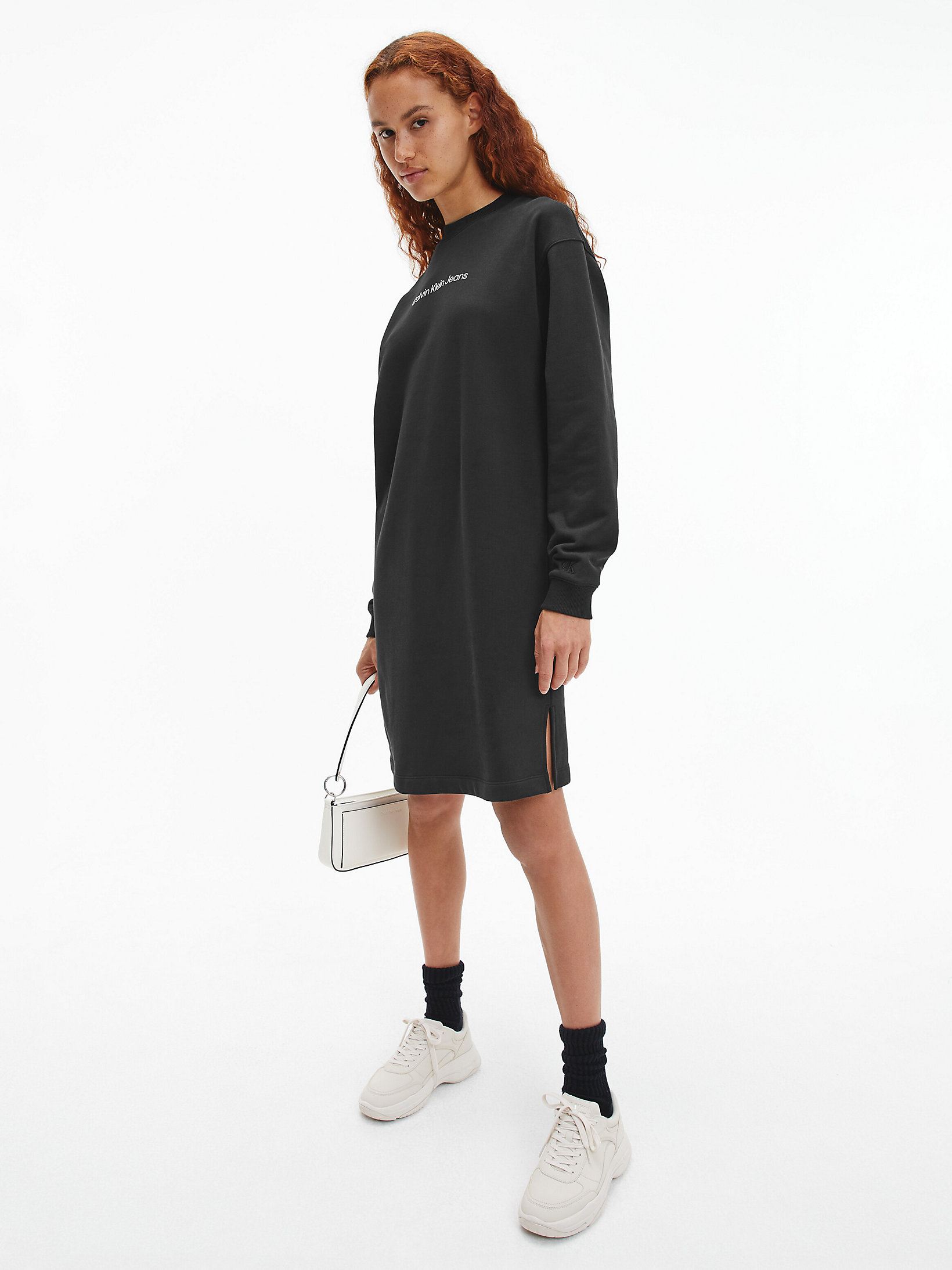 CK Black Relaxed Logo Sweatshirt Dress undefined women Calvin Klein