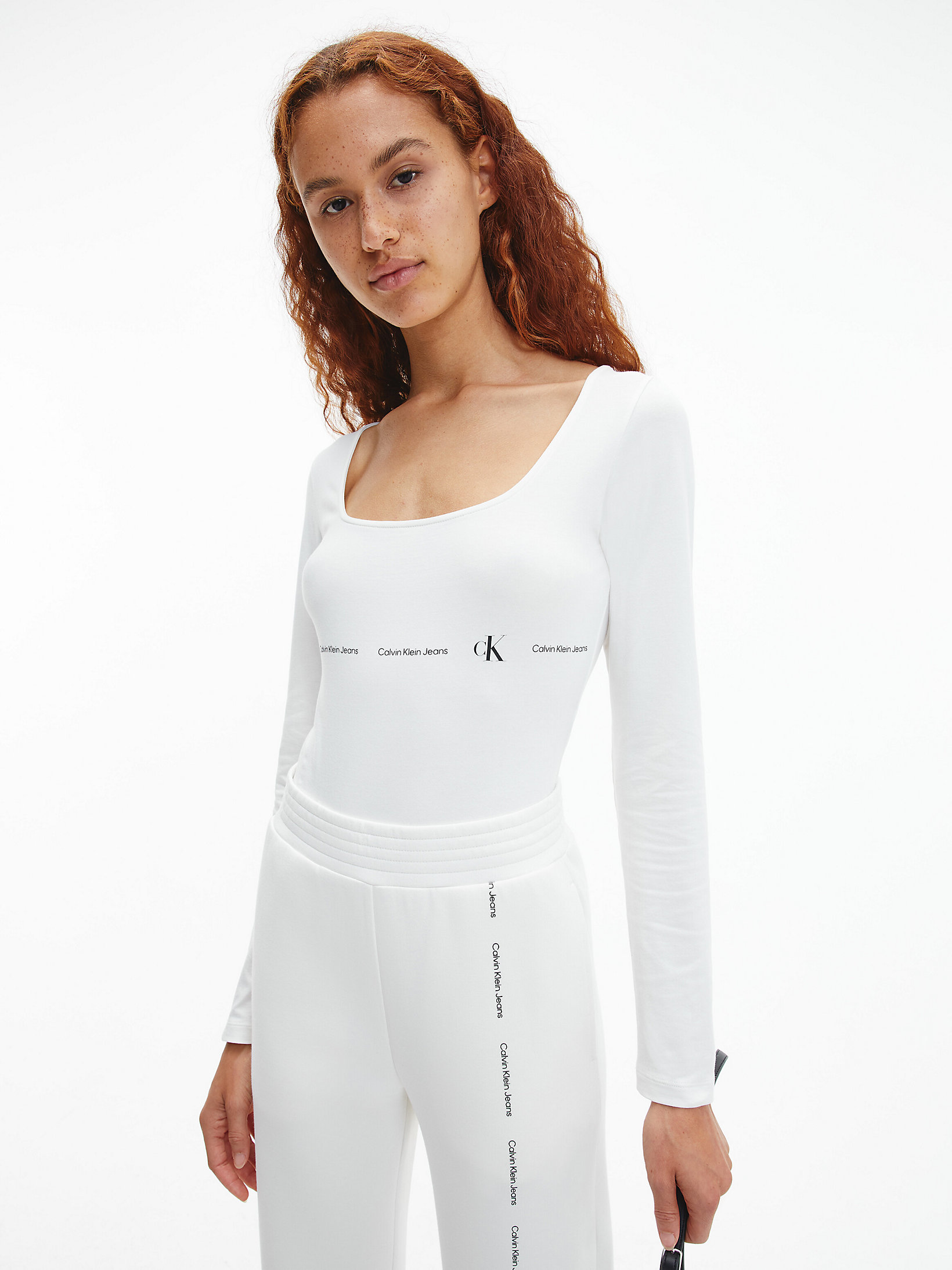 Tofu Repeat Logo Long Sleeve Bodysuit undefined women Calvin Klein