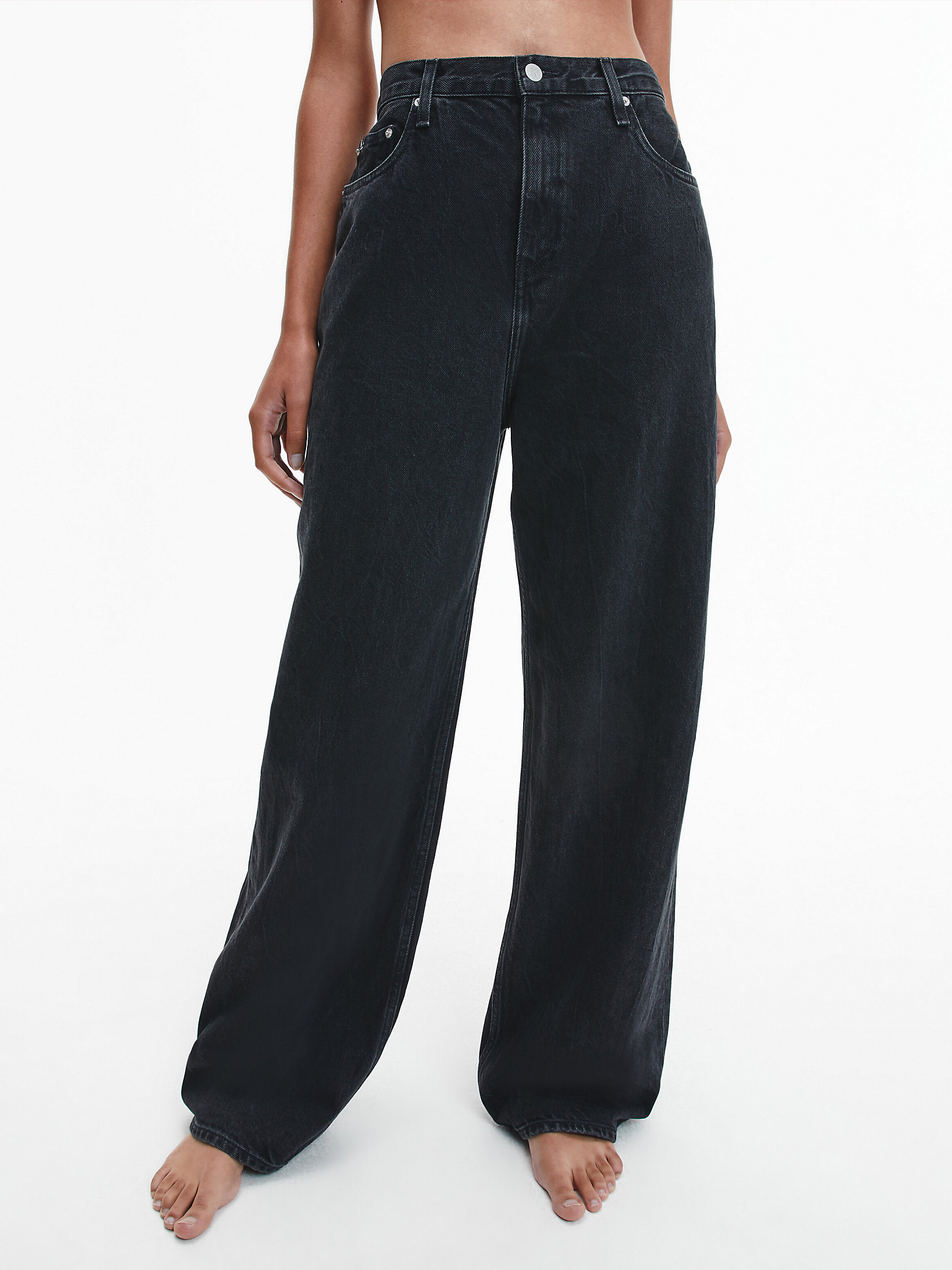 Denim Black High Rise Relaxed Jeans undefined women Calvin Klein