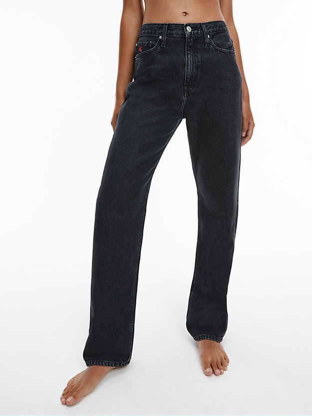DENIM BLACK High Rise Straight Jeans for women CALVIN KLEIN JEANS