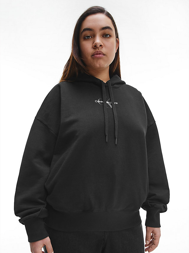 CK Black Monogramm-Hoodie In Großen Größen undefined Damen Calvin Klein
