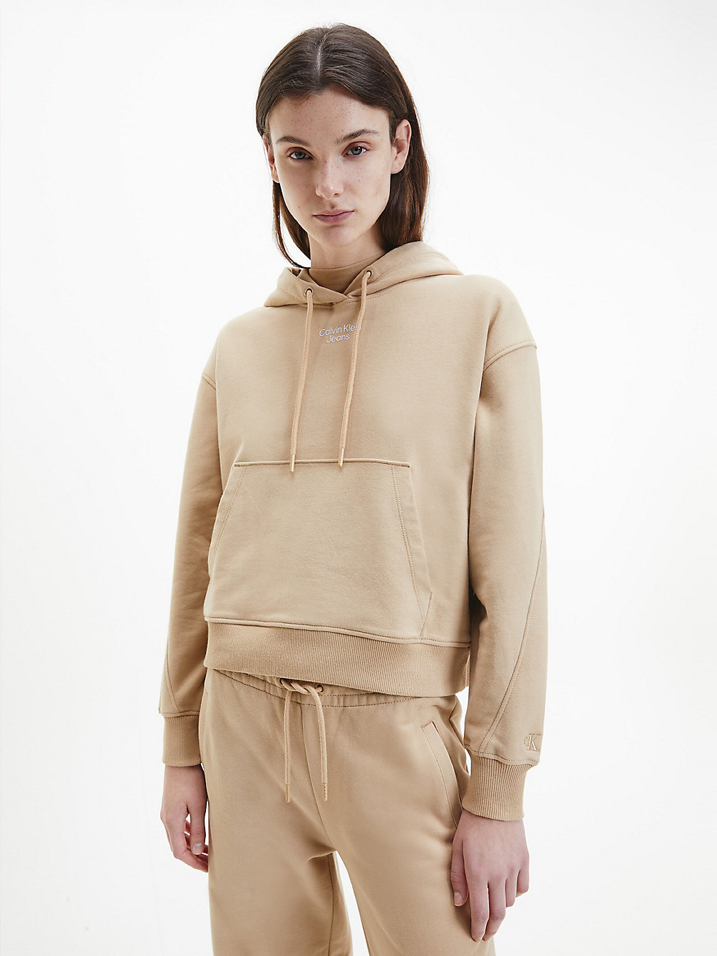 TAWNY SAND Sweat-Shirt À Capuche Relaxed undefined femmes Calvin Klein