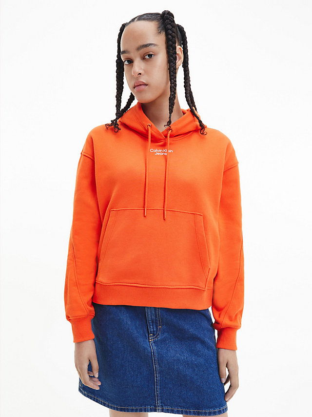 Coral Orange > Swobodna Bluza Z Kapturem > undefined Kobiety - Calvin Klein