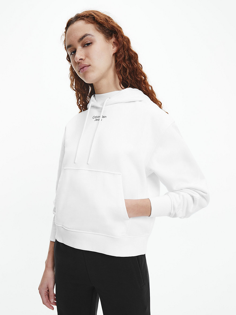BRIGHT WHITE Sweat-Shirt À Capuche Relaxed undefined femmes Calvin Klein