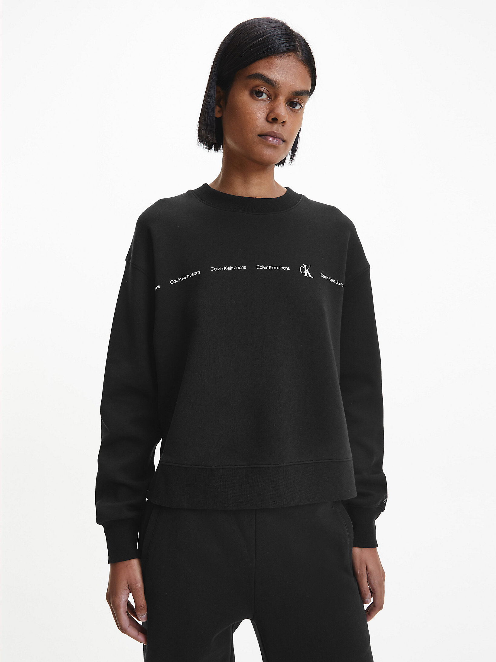 CK Black Relaxed Organic Cotton Sweatshirt undefined women Calvin Klein