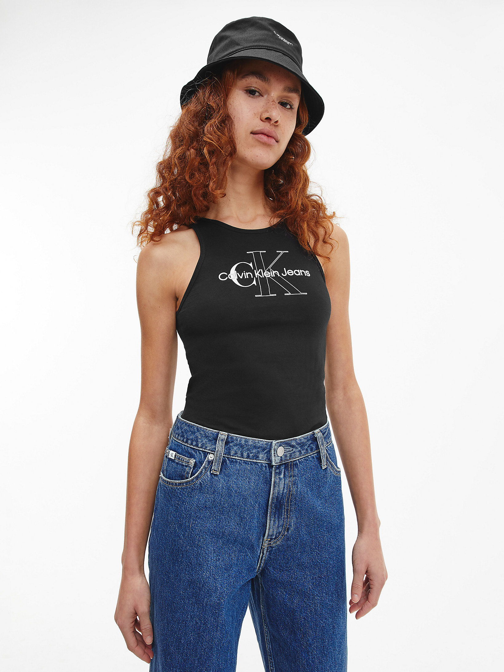 Camiseta De Tirantes Slim Con Monograma > CK Black > undefined mujer > Calvin Klein