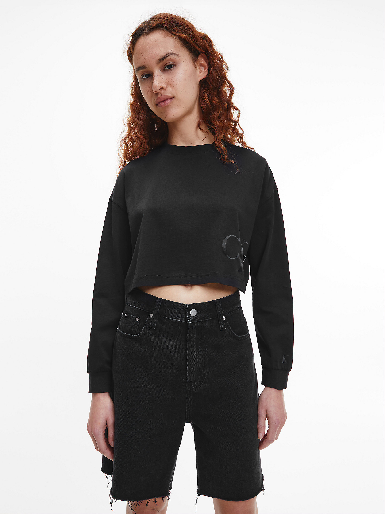CK Black > T-Shirt Z Długim Rękawem Z Bawełny Organicznej > undefined Kobiety - Calvin Klein