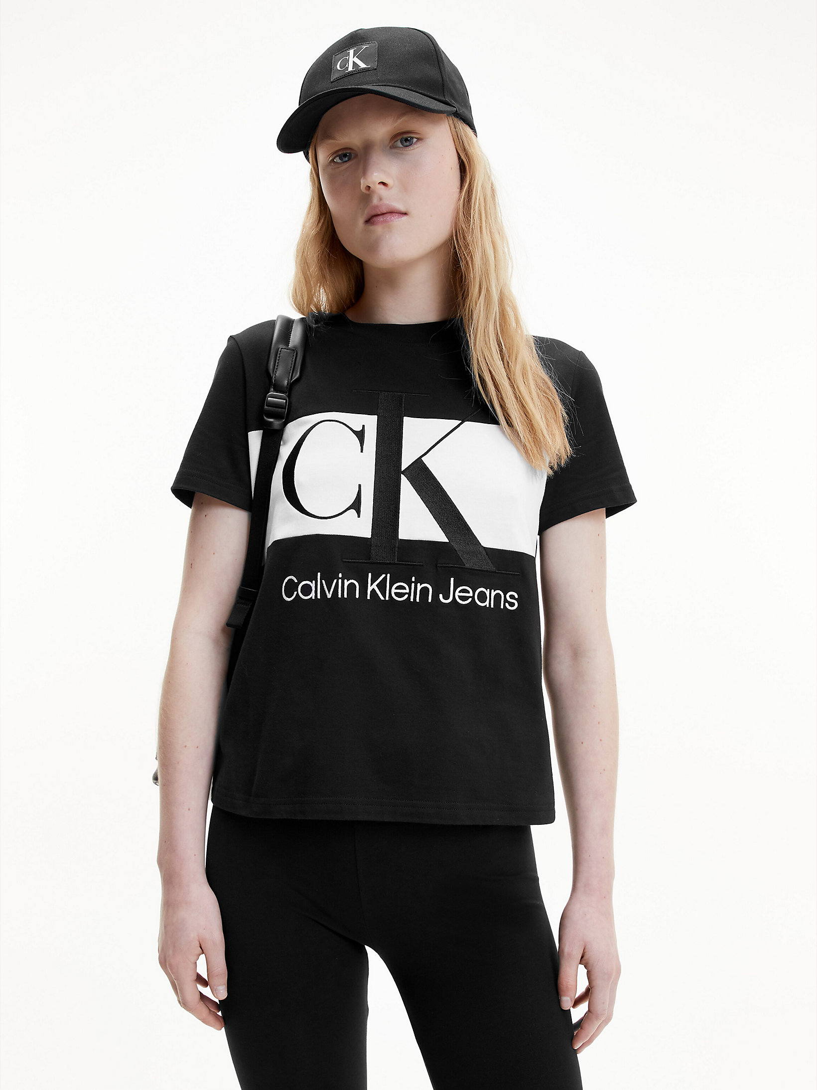 CK Black > T-Shirt Met Geborduurd Monogram > undefined dames - Calvin Klein