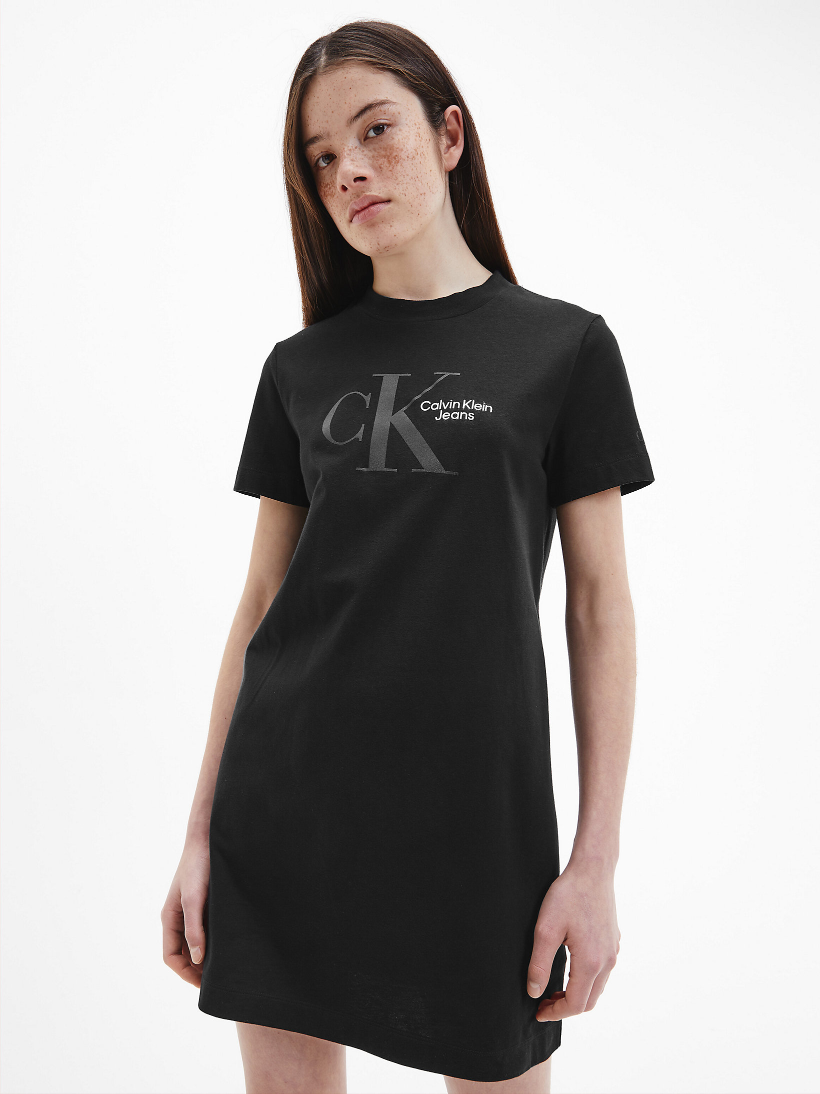 CK Black Abito A T-Shirt Con Monogramma undefined donna Calvin Klein