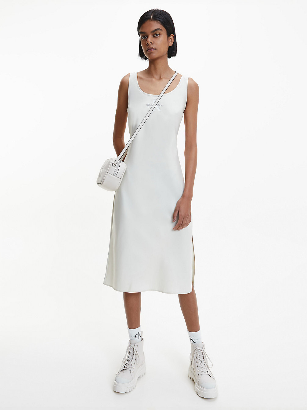 EGGSHELL Satin Midi Dress undefined women Calvin Klein