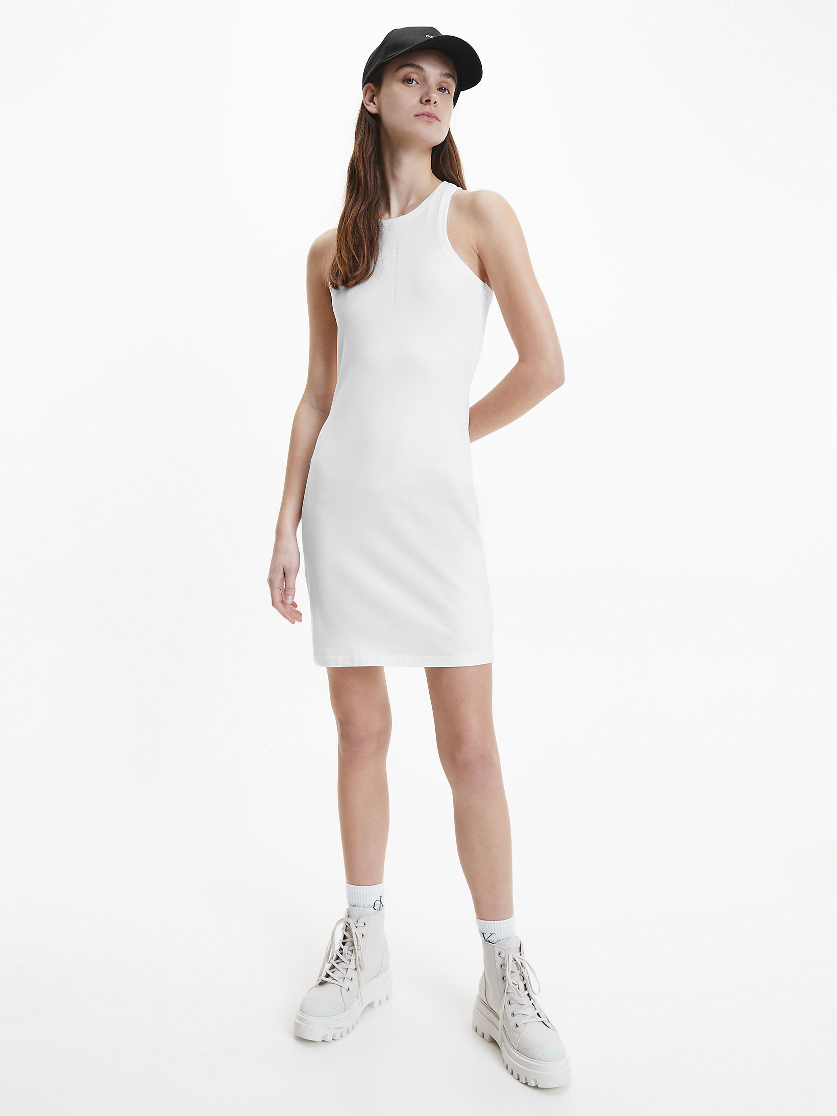 Bright White > Облегающее платье-чехол с логотипом > undefined Женщины - Calvin Klein