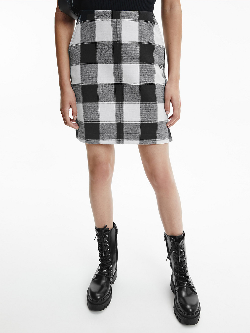 CK BLACK/BRIGHT WHITE Checked Mini Skirt undefined women Calvin Klein