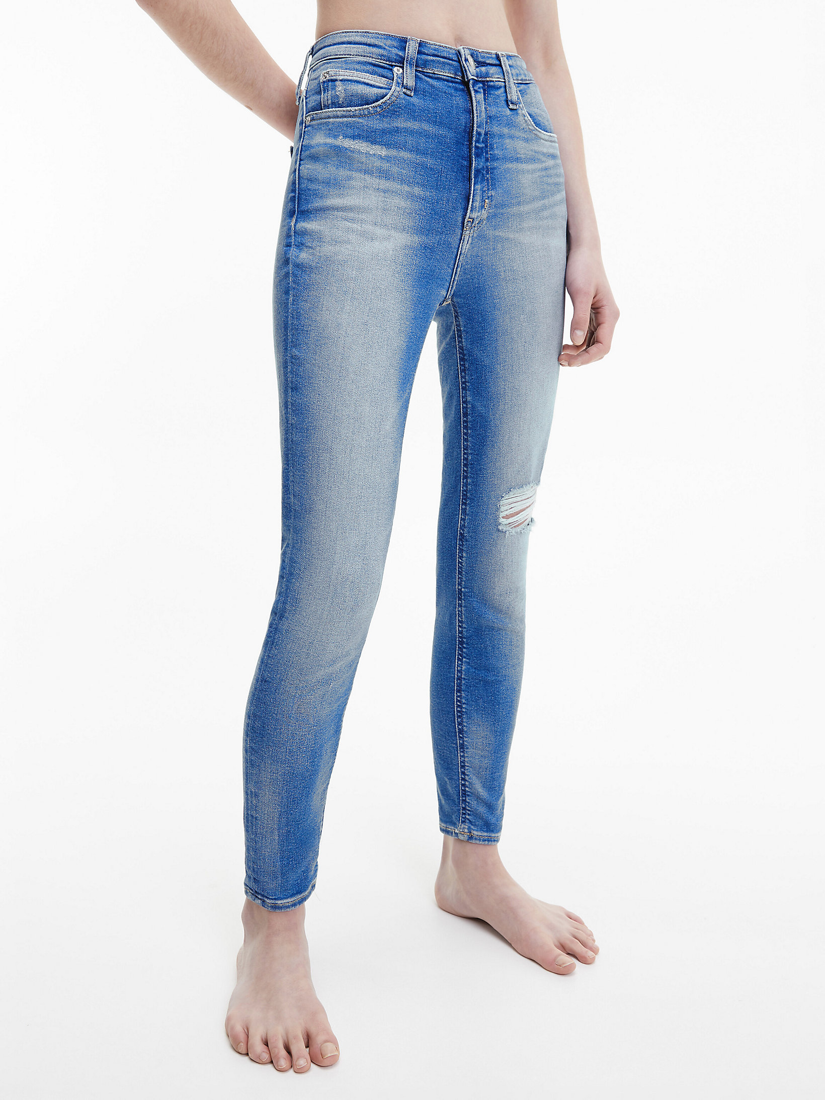 Denim Medium High Rise Skinny Enkellange Jeans undefined dames Calvin Klein
