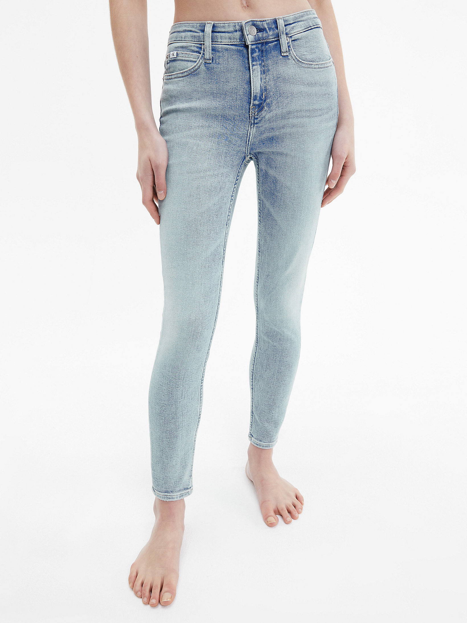 Denim Light Mid Rise Skinny Enkellange Jeans undefined dames Calvin Klein