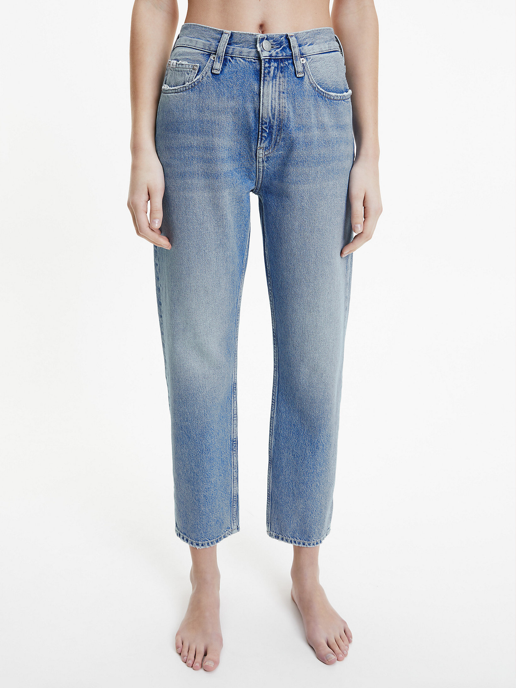 Jeans High Rise Straight Tobilleros > Denim Medium > undefined mujer > Calvin Klein